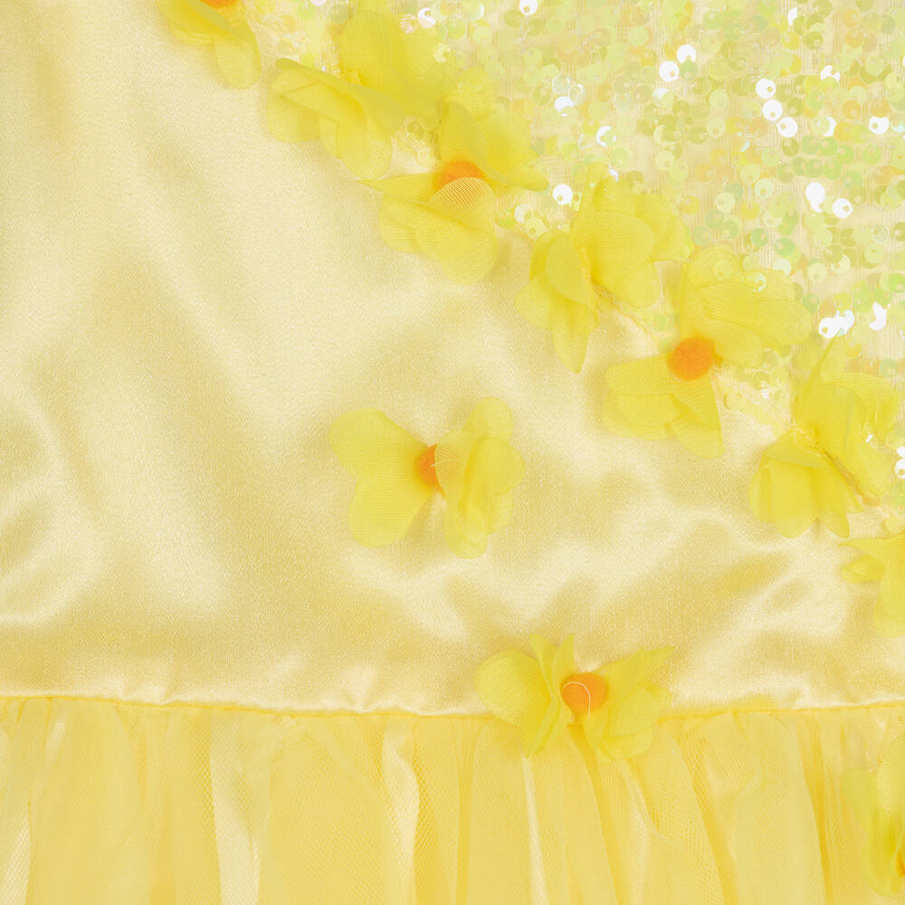 Souza-Girls Yellow Tulle Floral Dress | Childrensalon Outlet