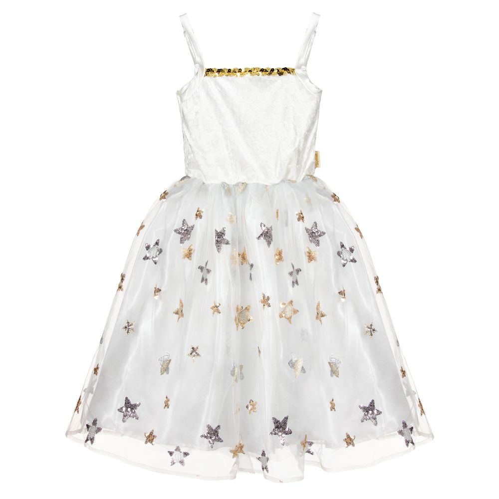 Souza - Weißes "Sterne-Kleid" Kostüm | Childrensalon