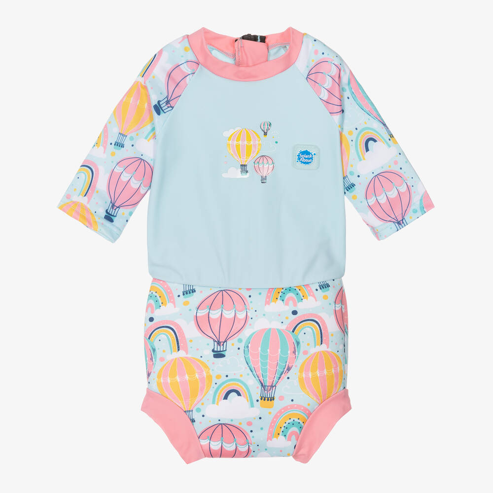 Splash About-Light Blue Happy Nappy Baby Sun Suit (UPF50+) | Childrensalon Outlet