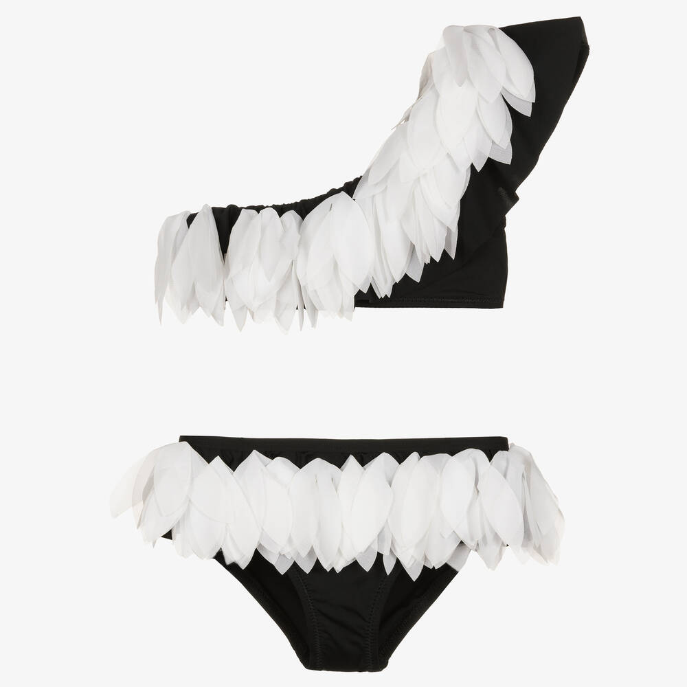 Stella Cove - Bikini noir asymétrique fille | Childrensalon