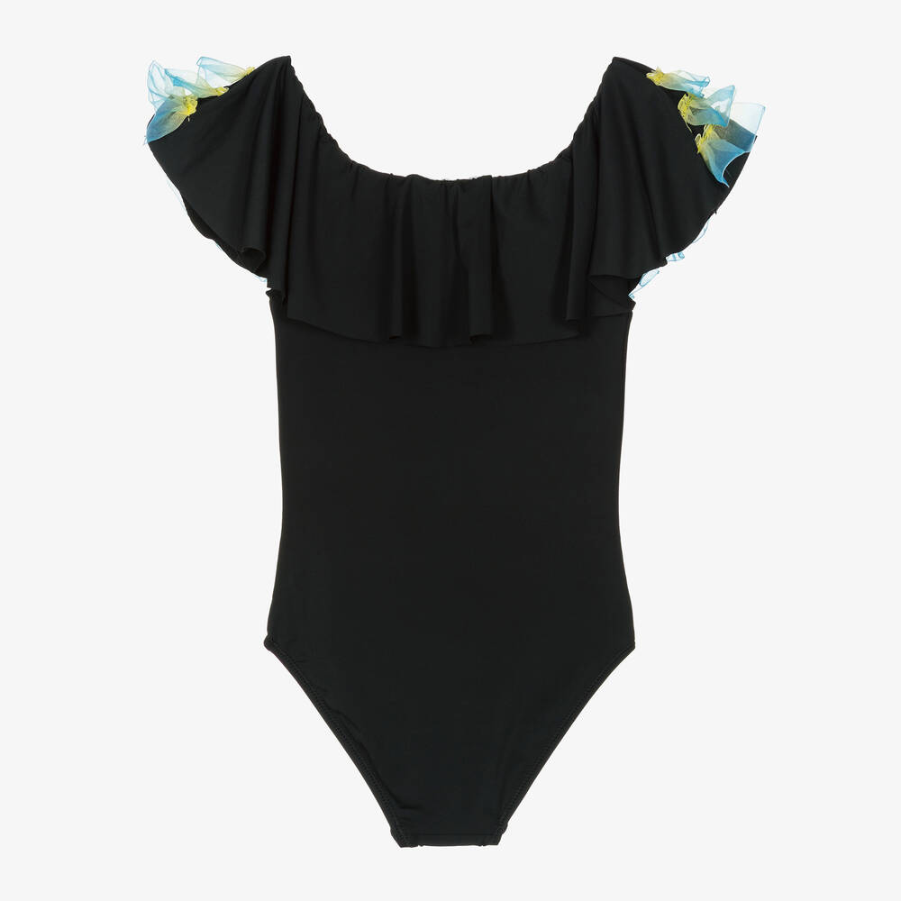 Stella Cove-Черный купальник с рюшами из органзы | Childrensalon Outlet