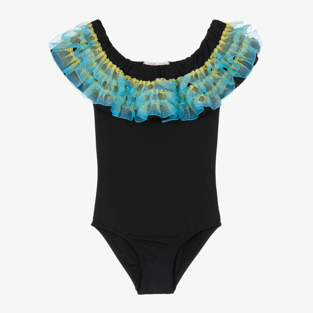 Stella Cove-Girls Black Organza Ruffle Swimsuit | Childrensalon Outlet