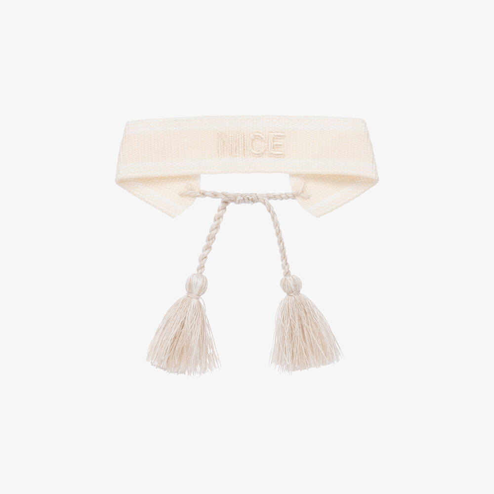 Stella Cove-Girls Ivory Cotton Tassel Bangle | Childrensalon Outlet