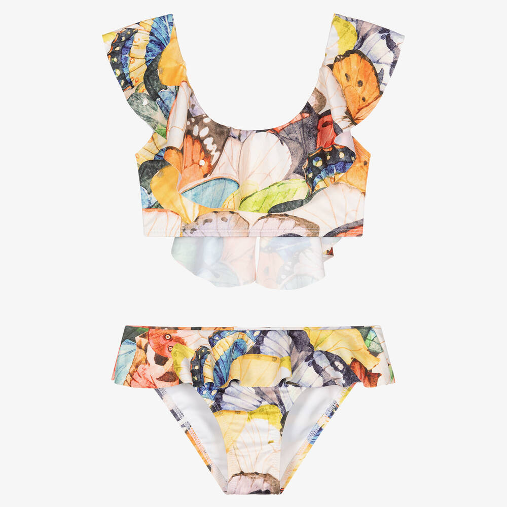 Stella Cove - Girls Orange Butterfly Print Bikini | Childrensalon