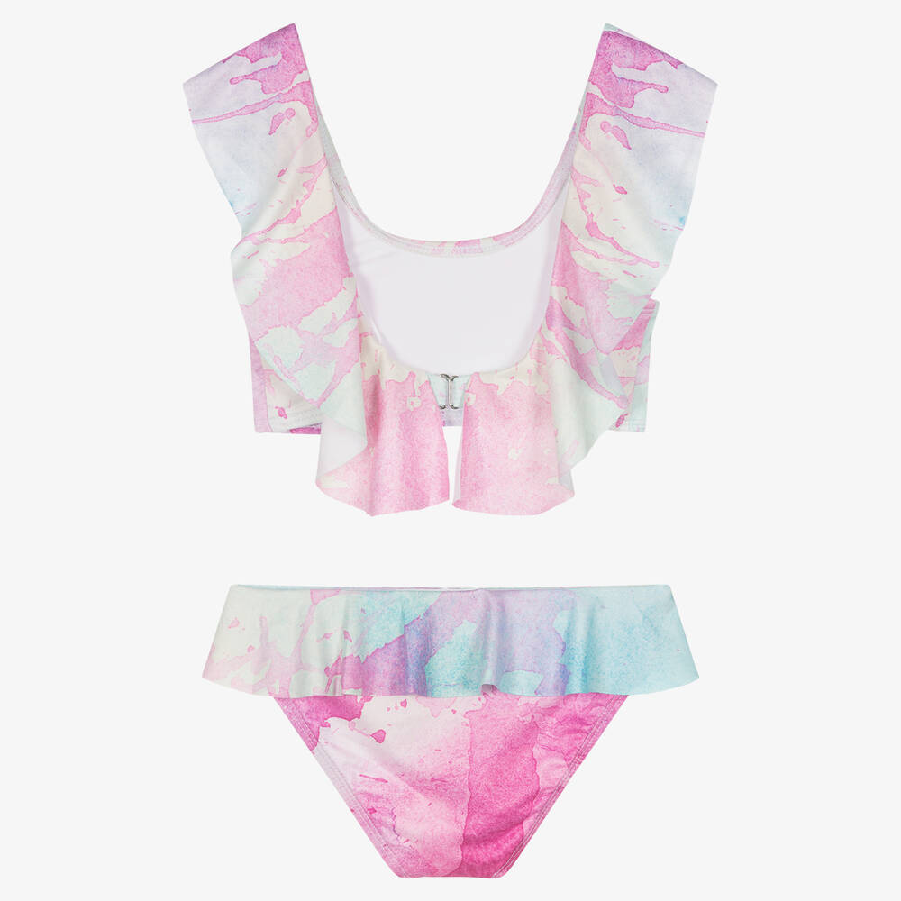 Stella Cove-Girls Pink & Blue Ruffle Bikini | Childrensalon Outlet