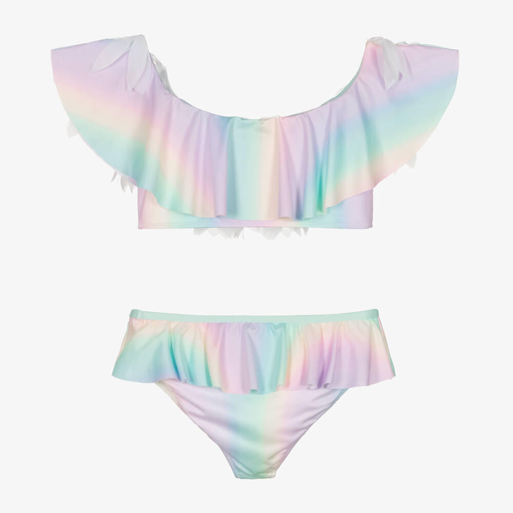 Stella Cove-Girls Pink Floral Ruffle Bikini | Childrensalon Outlet