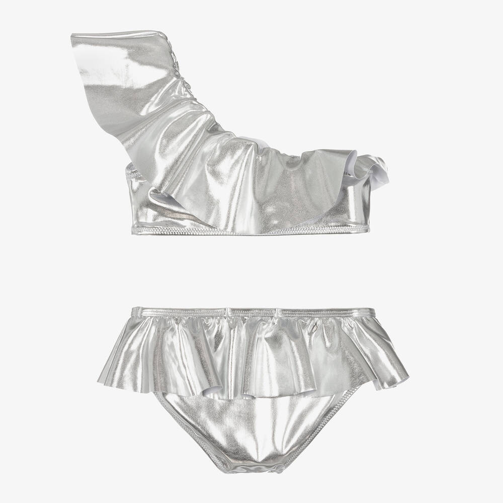 Stella Cove-Girls Silver One Shoulder Bikini | Childrensalon Outlet