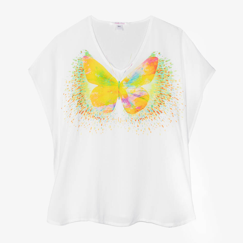 Stella Cove-Girls White Butterfly Kaftan | Childrensalon Outlet
