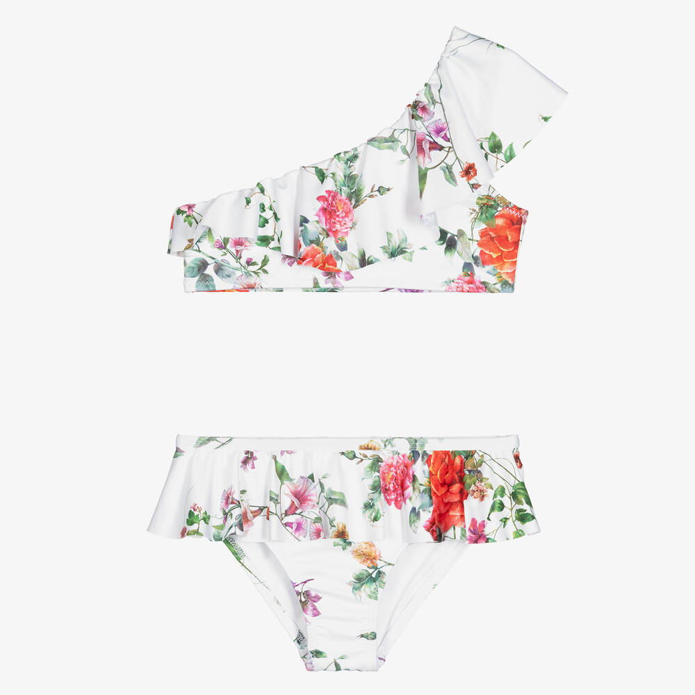 Stella Cove - Girls White Floral Bikini | Childrensalon