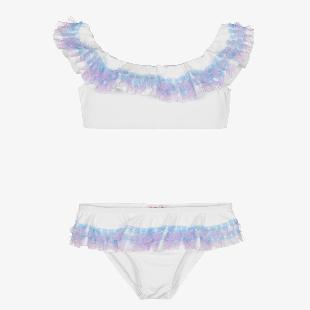 Stella Cove-Girls White Frilled Bikini | Childrensalon Outlet