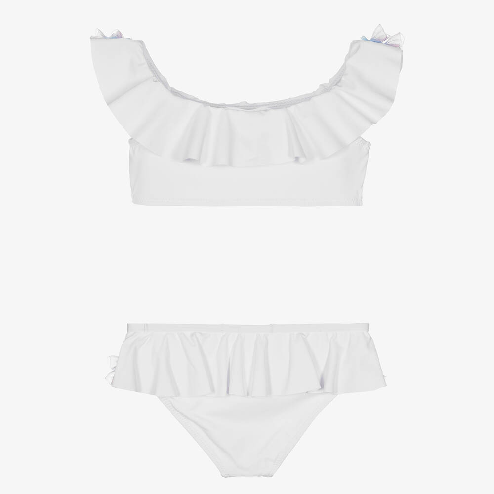 Stella Cove-Girls White Frilled Bikini | Childrensalon Outlet