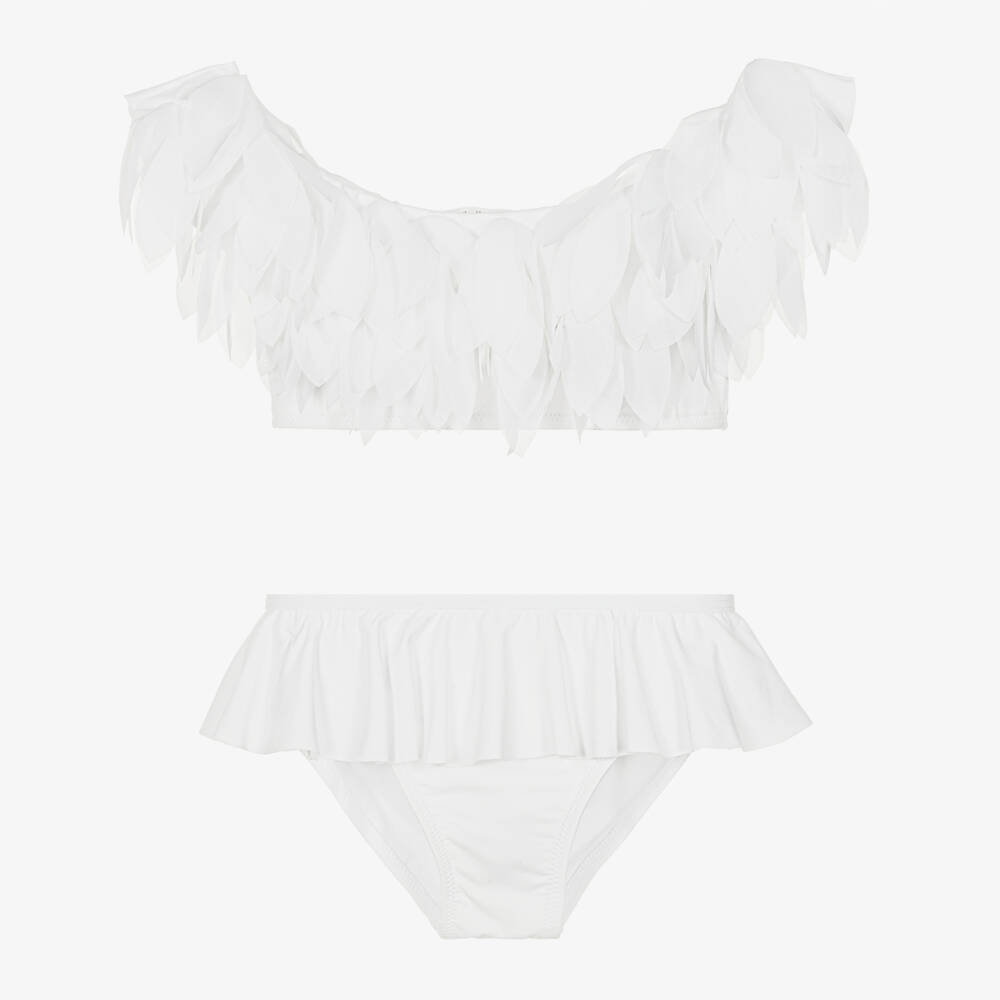 Stella Cove-Girls White Petals & Ruffle Bikini | Childrensalon Outlet