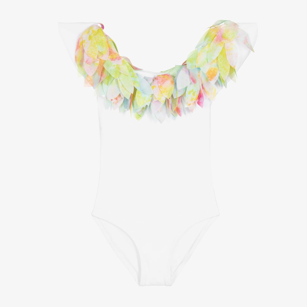 Stella Cove - Girls White Petals Swimsuit | Childrensalon