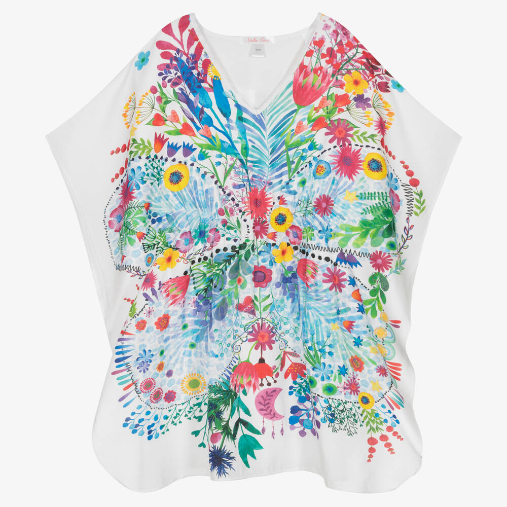 Stella Cove - Weißer Kaftan mit Wildblumen-Print | Childrensalon