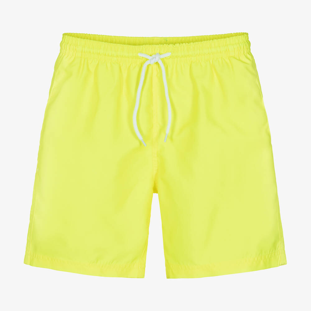 Neon yellow swim shorts top