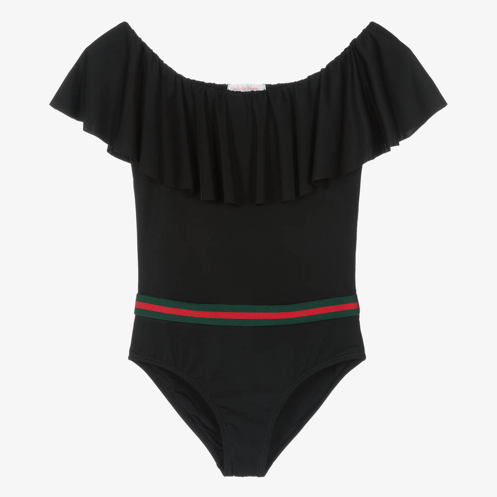 Stella Cove-Teen Girls Black Ruffle Swimsuit | Childrensalon Outlet
