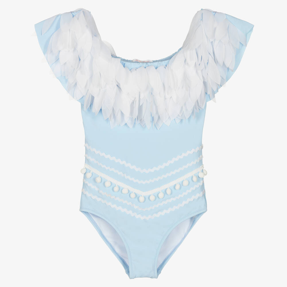 Stella Cove - Teen Girls Blue & White Swimsuit | Childrensalon