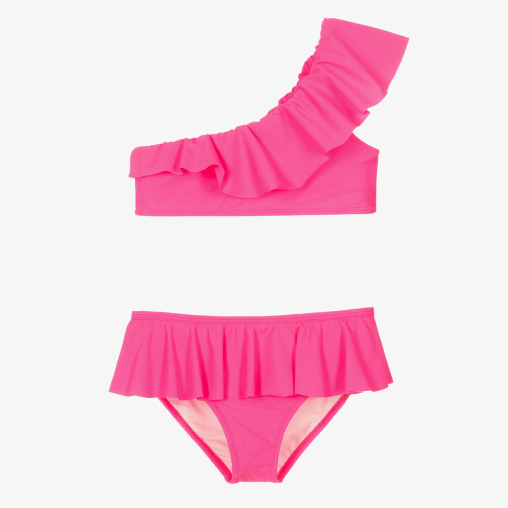 Stella Cove-Teen Girls Bright Pink Asymmetric Bikini | Childrensalon Outlet