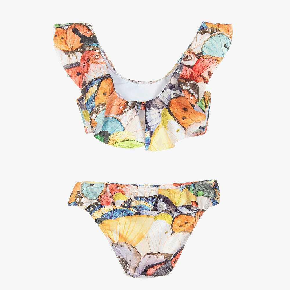 Stella Cove-مايّو بيكيني تينز بناتي مزين بكشكش بطبعة ملونة | Childrensalon Outlet