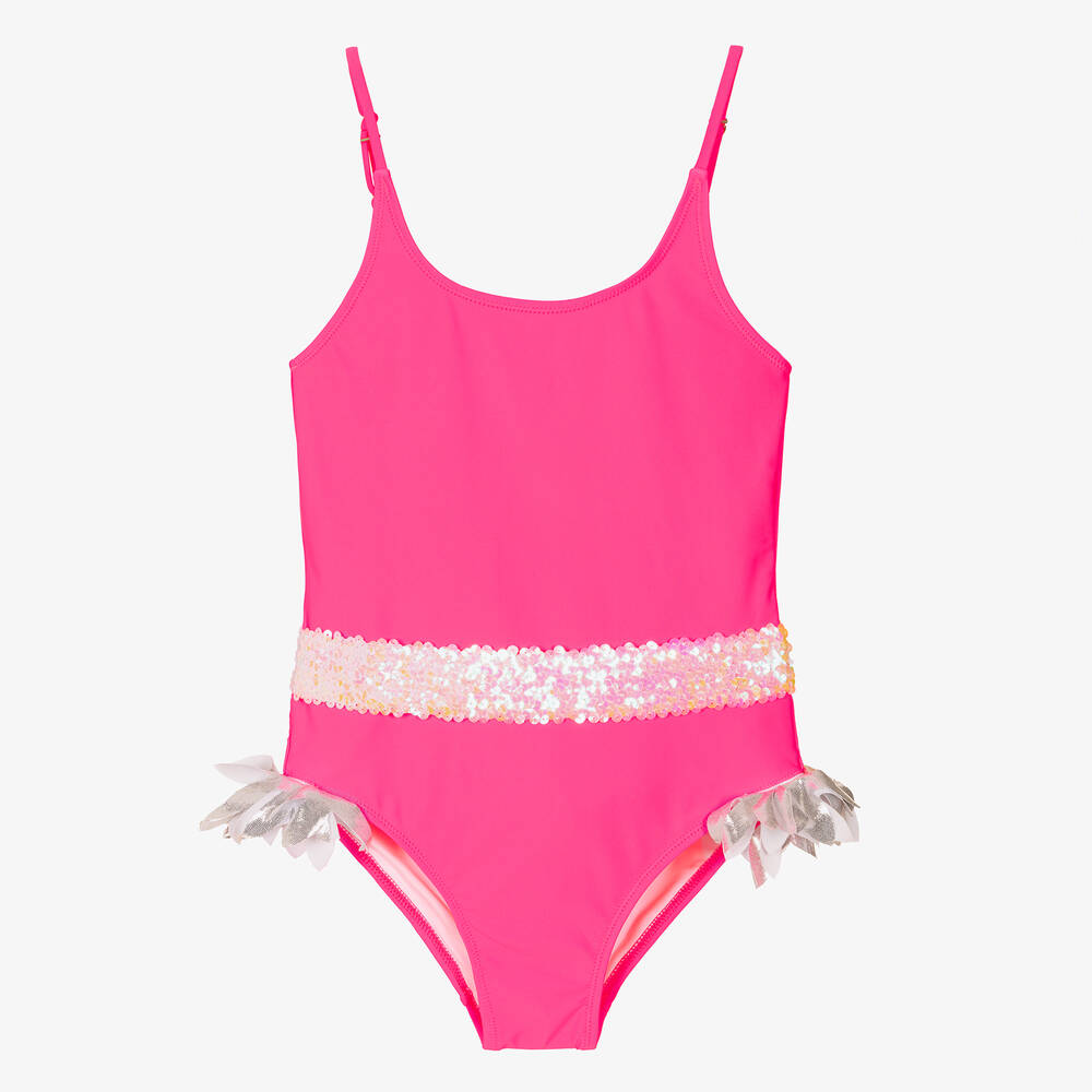 Stella Cove-Teen Girls Neon Pink Sequin & Ruffle Swimsuit | Childrensalon Outlet