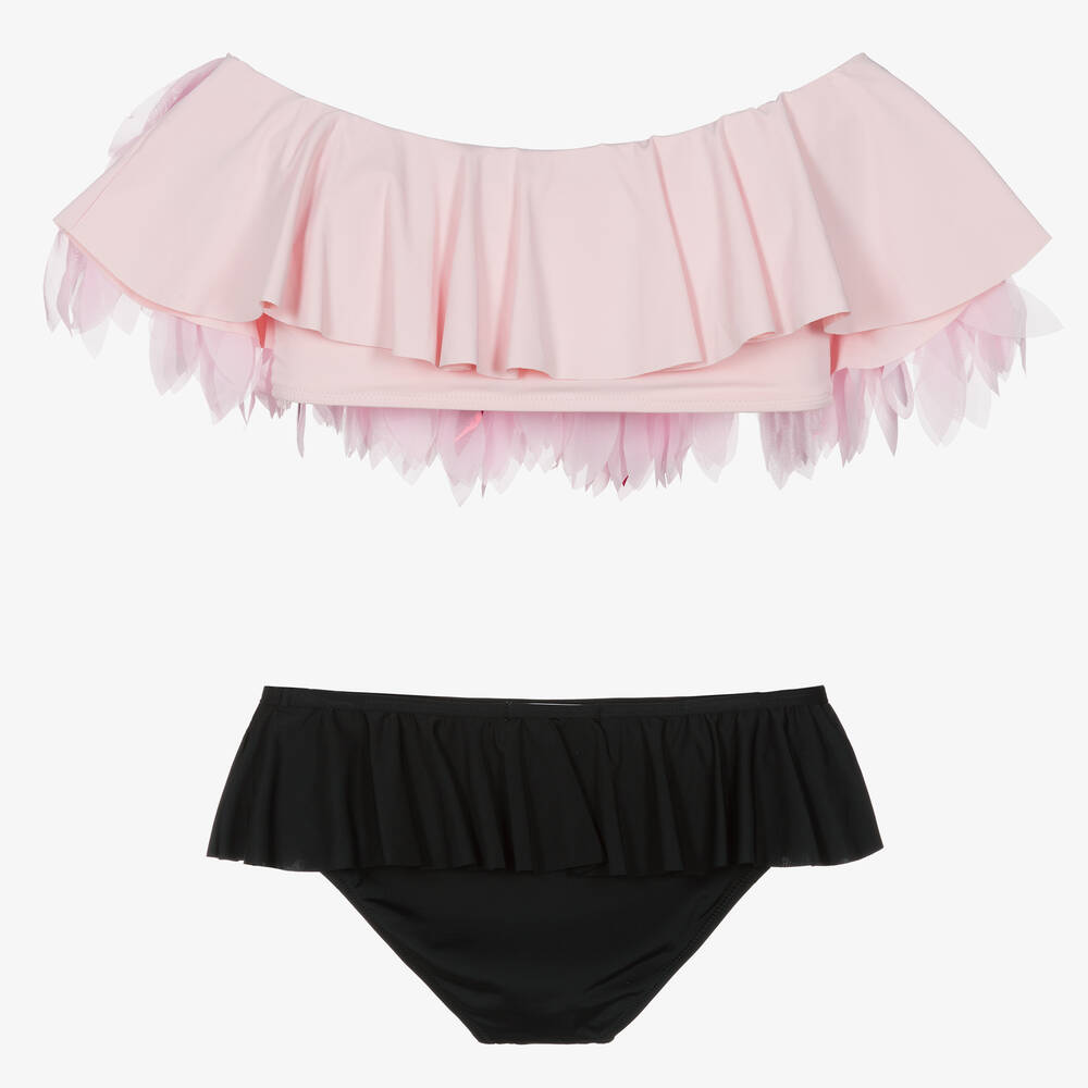 Stella Cove-Teen Girls Pink & Black Petals Bikini | Childrensalon Outlet