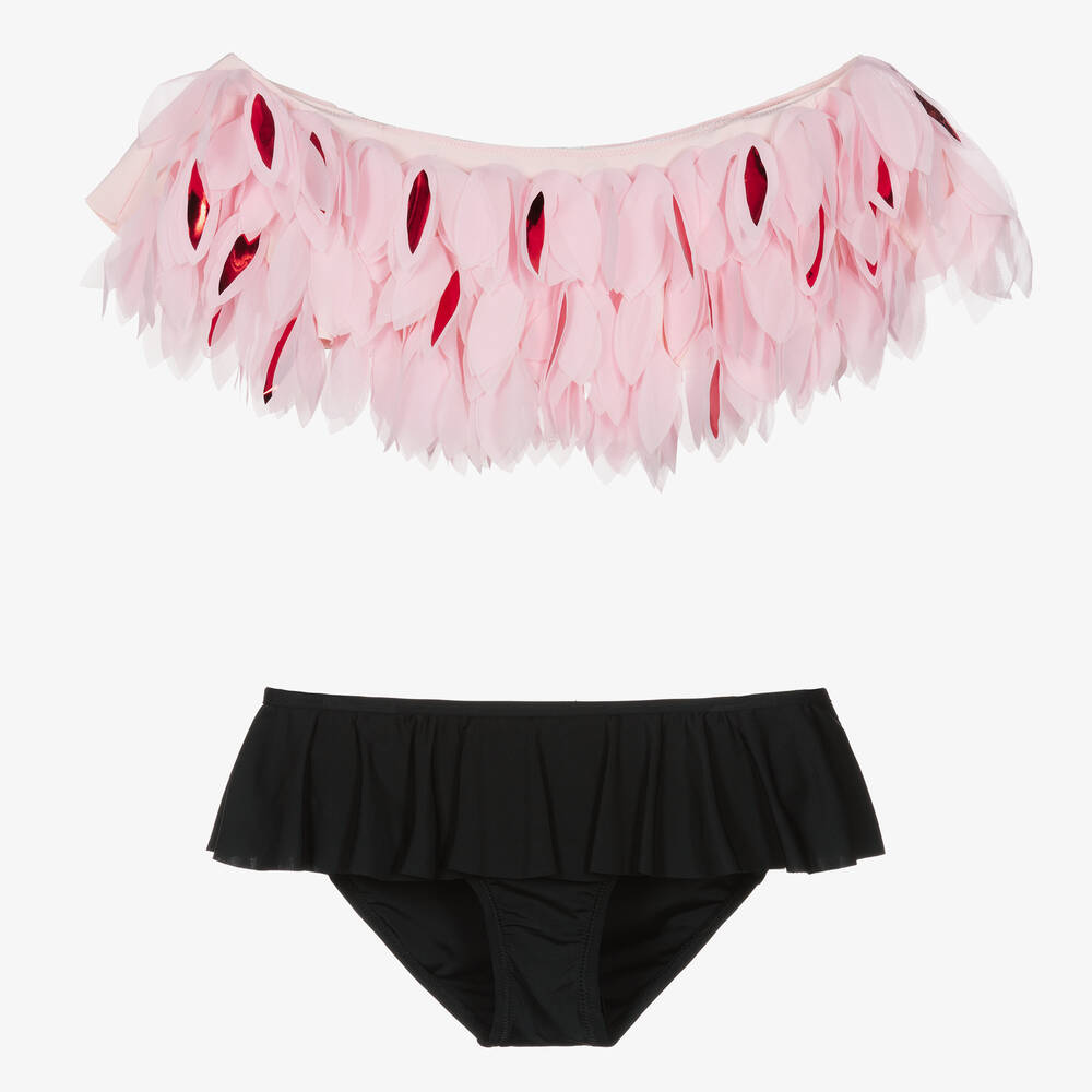 Stella Cove-Teen Girls Pink & Black Petals Bikini | Childrensalon Outlet