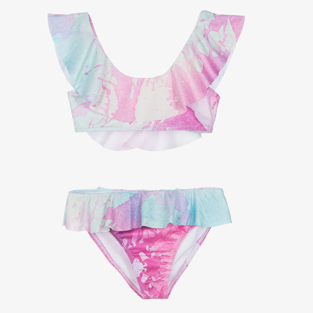 Stella Cove - Teen Girls Pink & Blue Ruffle Bikini | Childrensalon