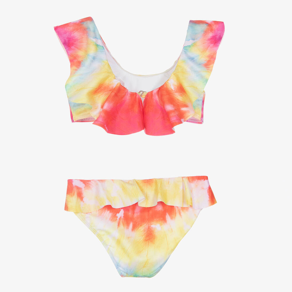 Stella Cove-مايو بيكيني تينز بناتي مزين بكشكش لون أحمر وأصفر | Childrensalon Outlet