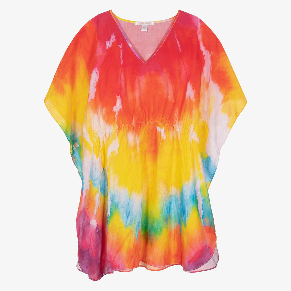 Stella Cove - Teen Girls Red & Yellow Tie-Dye Kaftan | Childrensalon