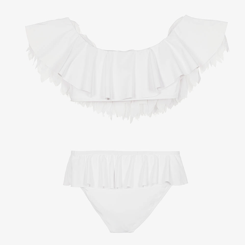 Stella Cove-Teen Girls White Petals & Ruffle Bikini | Childrensalon Outlet