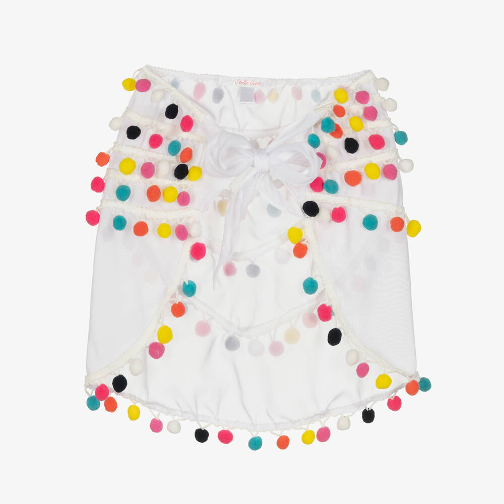 Stella Cove - Teen Girls White Pom-Pom Beach Skirt | Childrensalon
