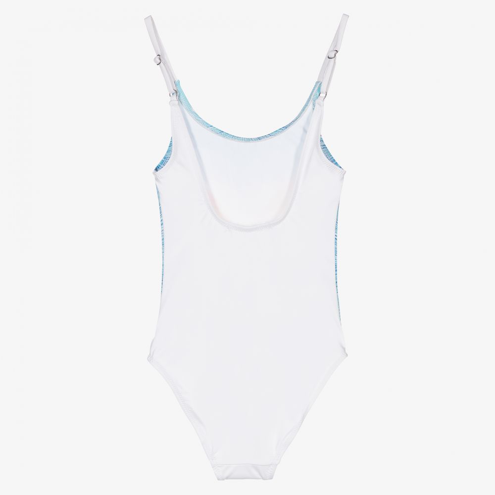 Stella Cove-مايّو لون أبيض بطبعة ملونة للبنات | Childrensalon Outlet