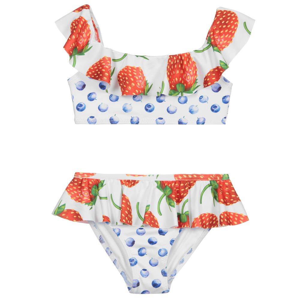 Stella Cove - Maillot deux pièces blanc Fraise | Childrensalon