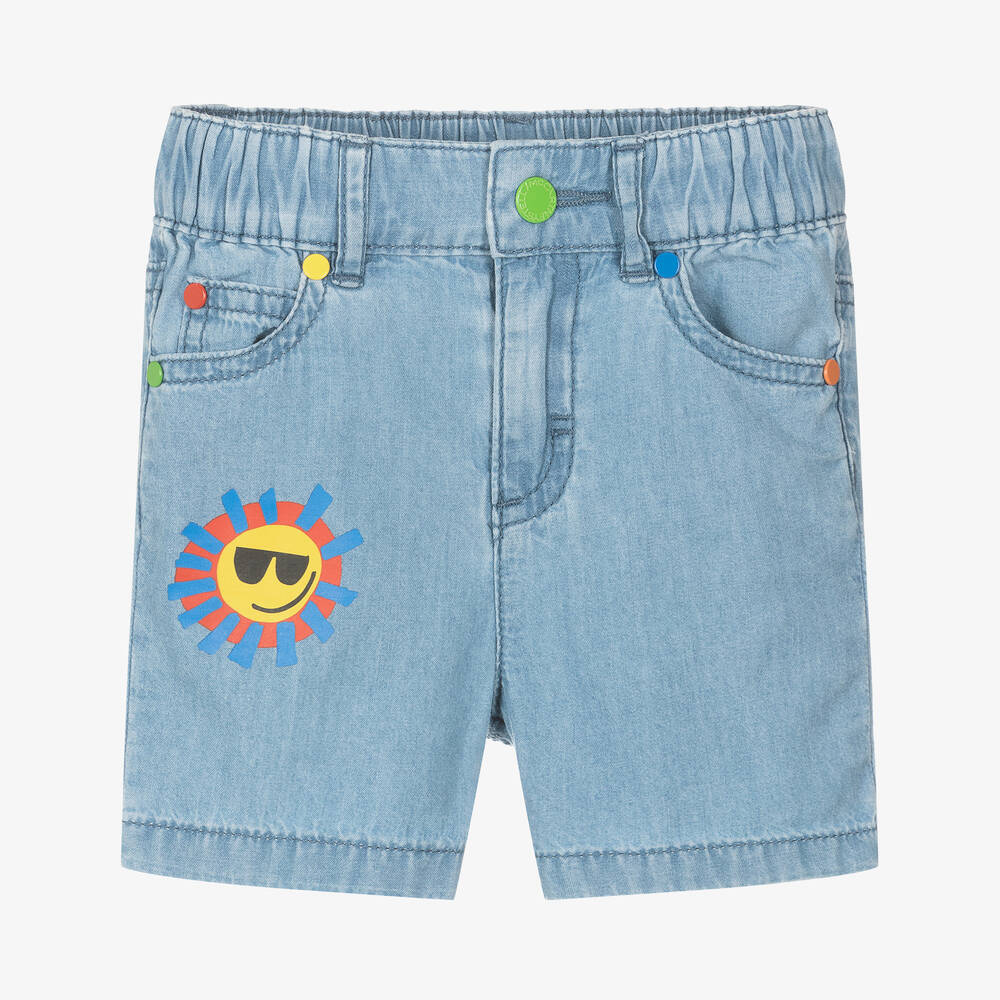 Stella McCartney Kids-Baby Boys Blue Organic Cotton Shorts | Childrensalon Outlet