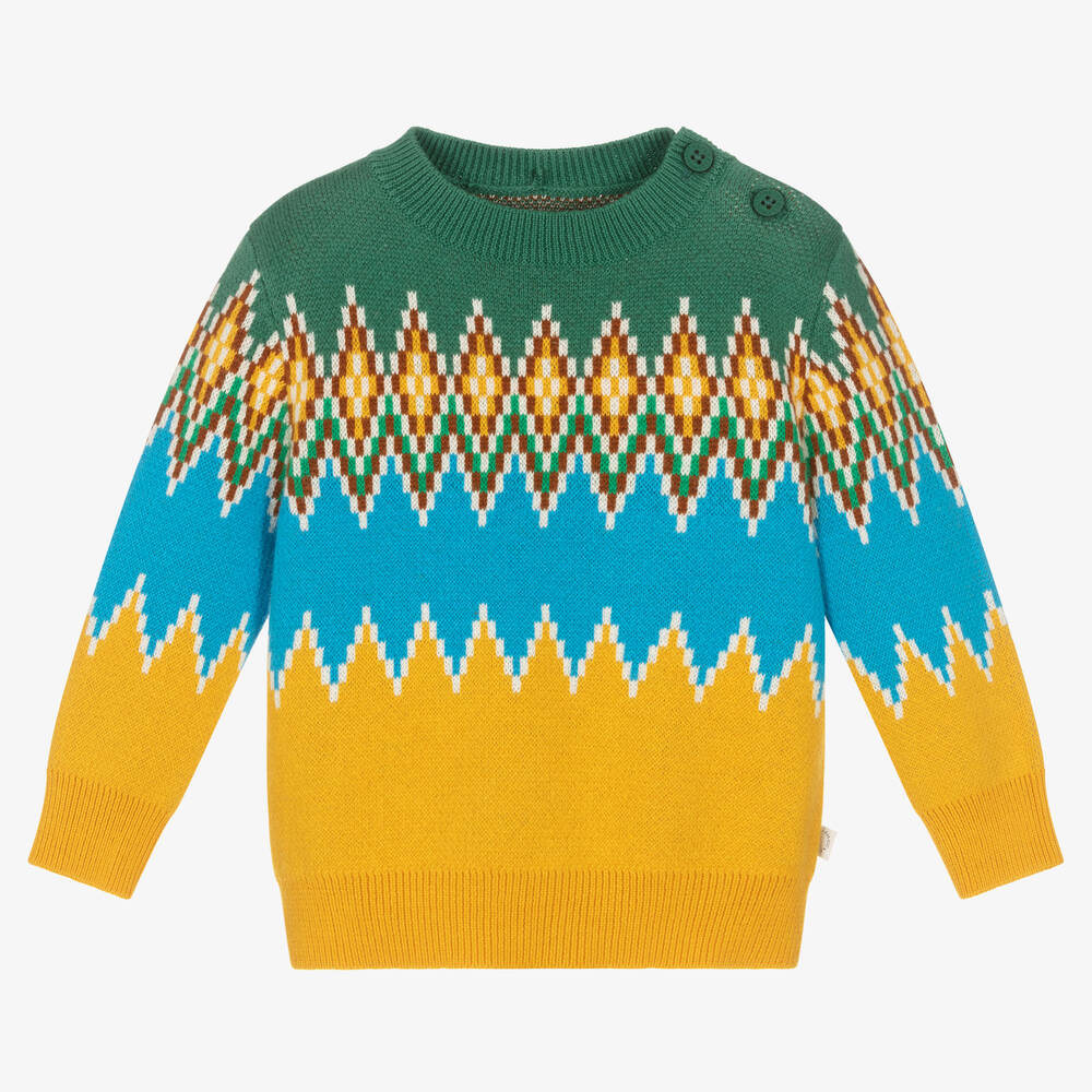 Stella McCartney Kids - Baby Boys Cotton & Wool Knit Sweater | Childrensalon