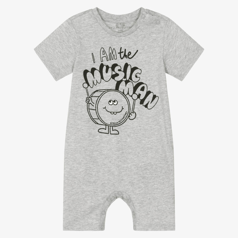 Stella McCartney Kids-Baby Boys Grey Cotton Music Man Shortie | Childrensalon Outlet