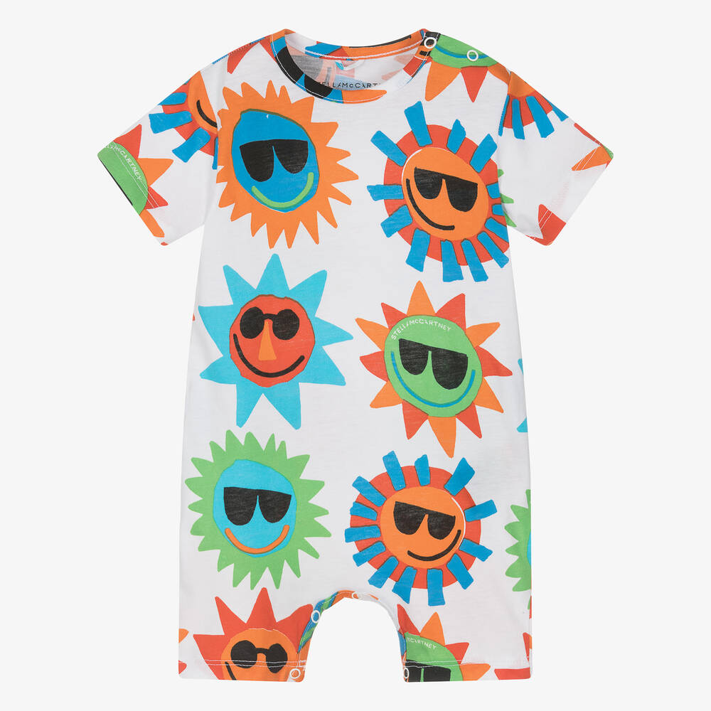 Stella McCartney Kids-Baby Boys White Cotton Sun Shortie | Childrensalon Outlet
