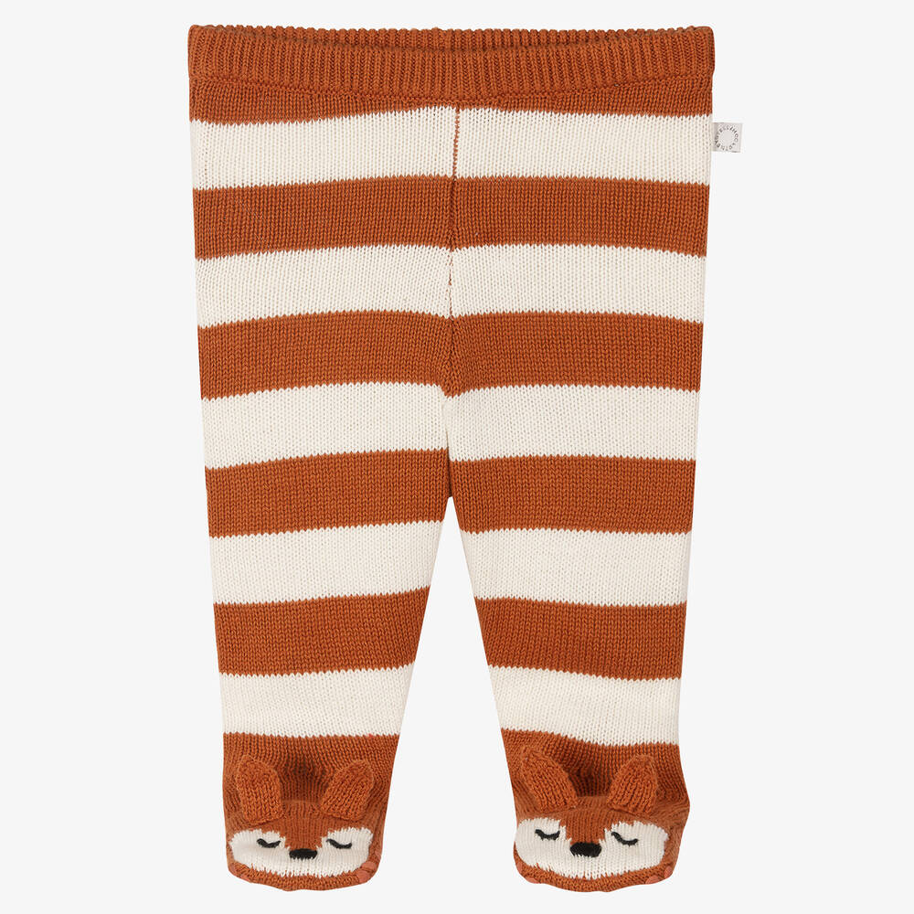 Stella McCartney Kids - Baby Brown Knitted Fox Leggings | Childrensalon