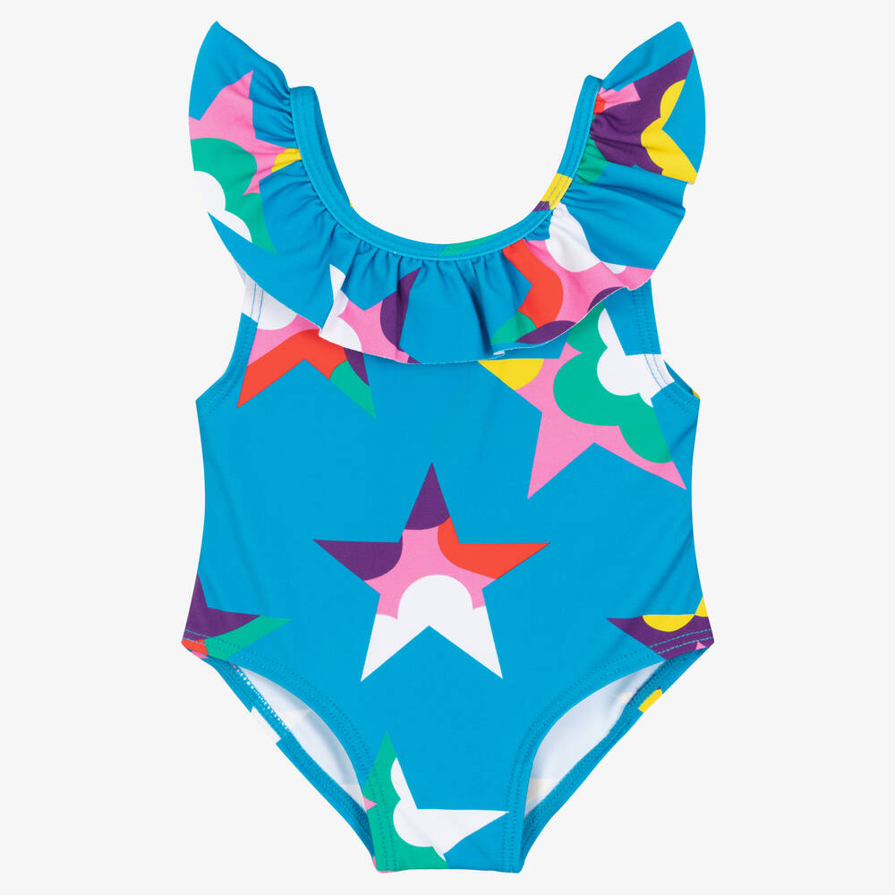 Stella McCartney Kids - Baby Girls Blue Star Print Swimsuit | Childrensalon