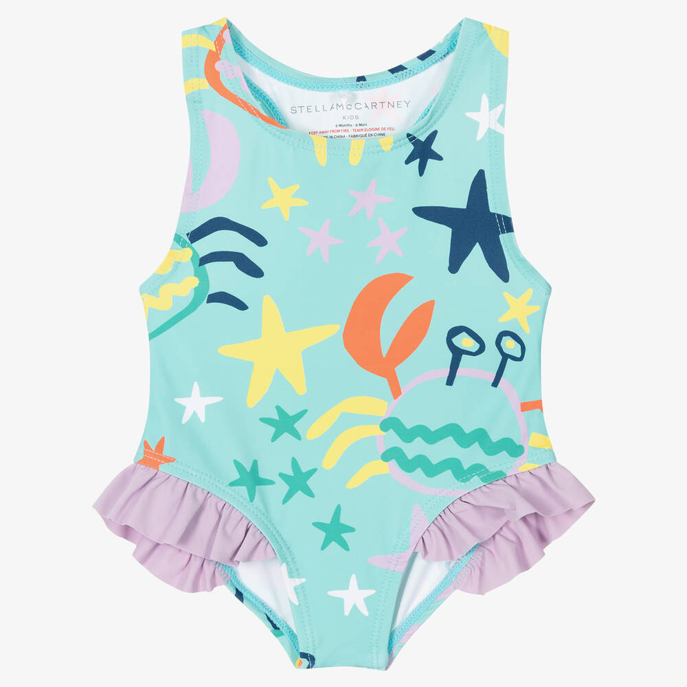 Baby Girls Blue Swimsuit UPF50