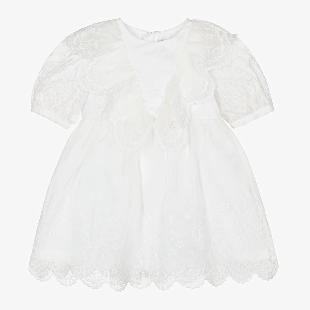 Stella McCartney Kids-Baby Girls Ivory Silk Dress | Childrensalon Outlet