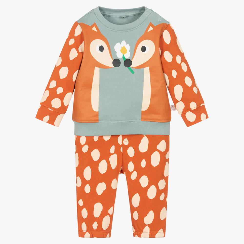 Stella McCartney Kids - Baby Girls Orange Deer Tracksuit | Childrensalon