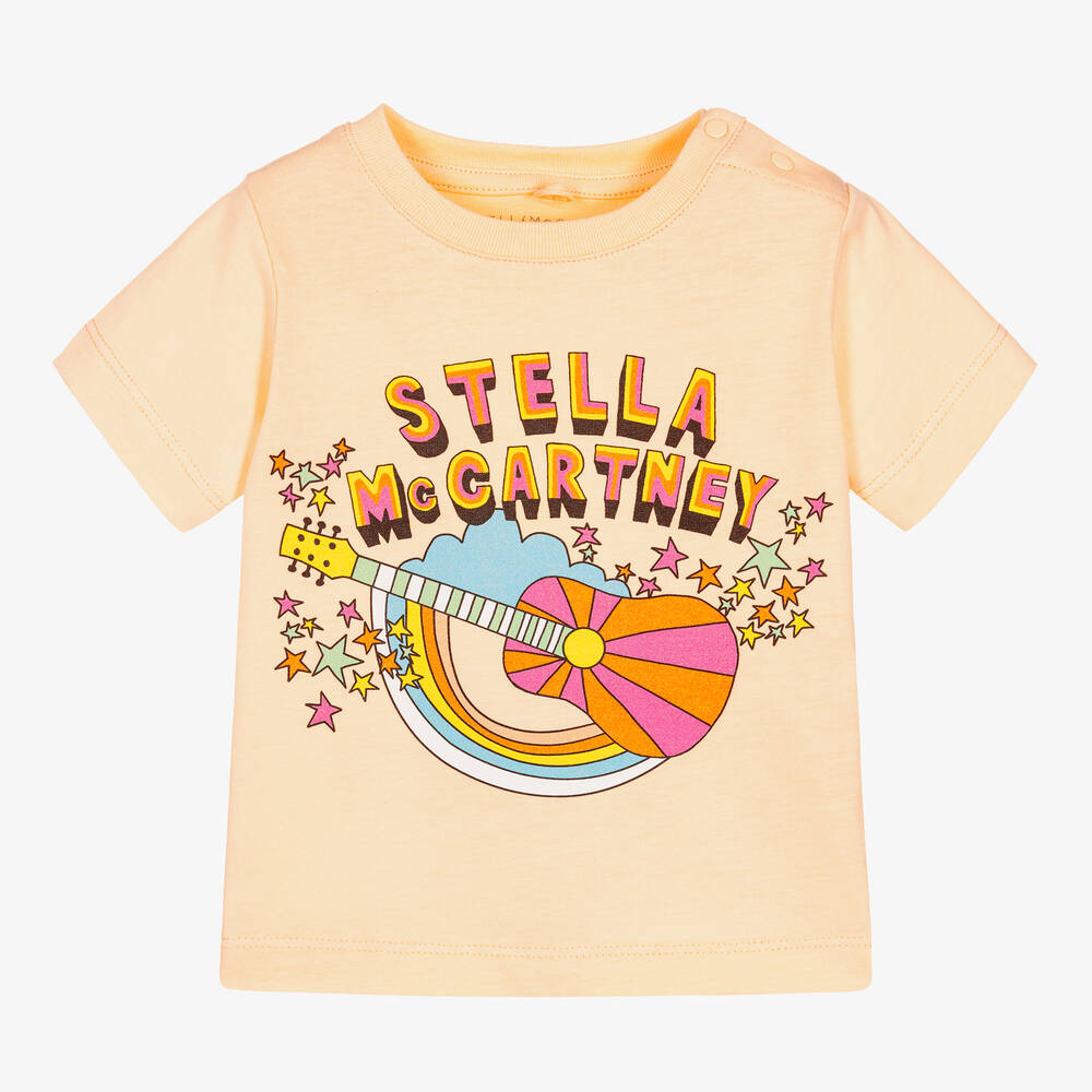 Stella McCartney Kids - Оранжевая футболка с надписью | Childrensalon