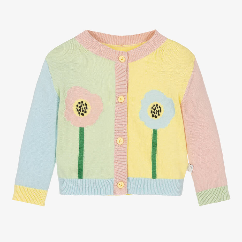 Stella McCartney Kids - Baby Girls Pastel Colour Block Cardigan | Childrensalon