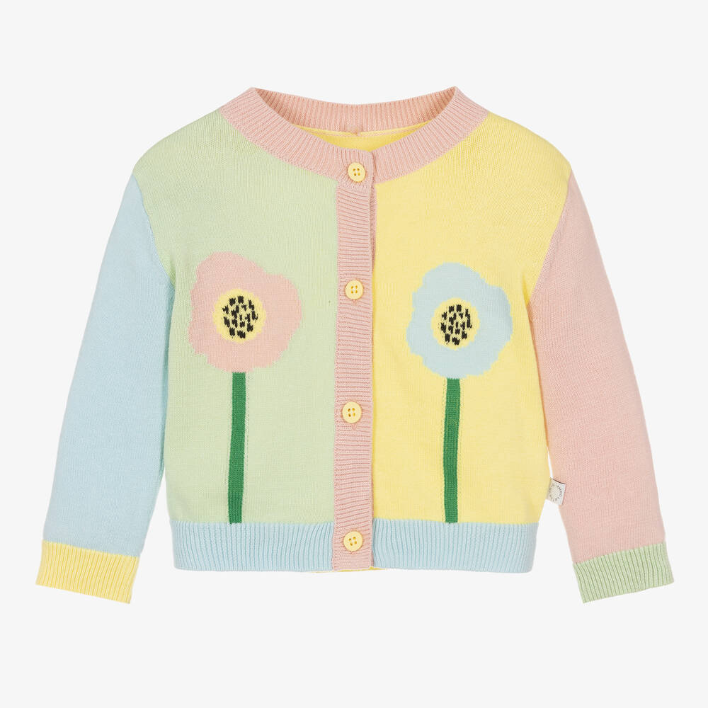 Stella McCartney Kids - Strickjacke in Pastell-Blockfarben | Childrensalon