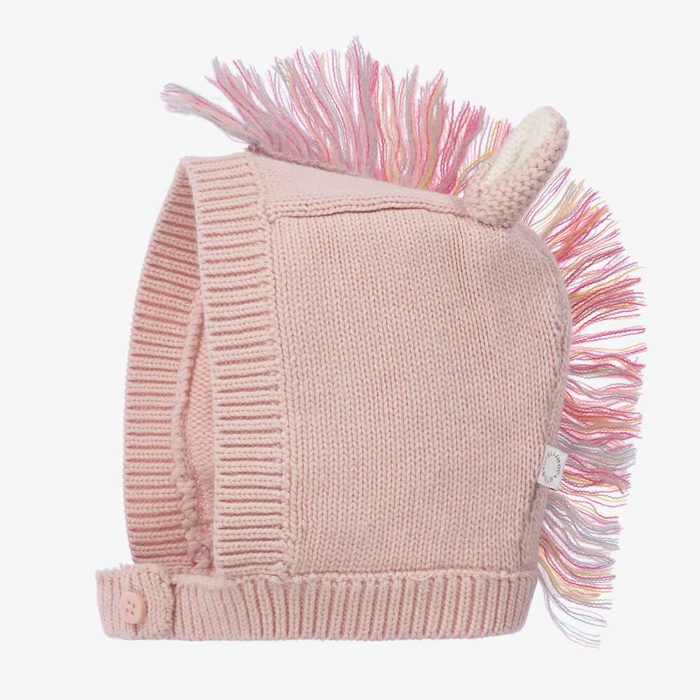 Stella McCartney Kids-Розовый вязаный чепчик из органического хлопка | Childrensalon Outlet