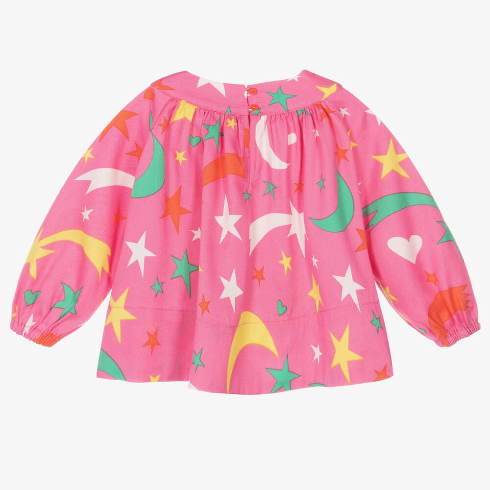 Stella McCartney Kids-توب ليوسيل لون زهري فاقع للمولودات | Childrensalon Outlet