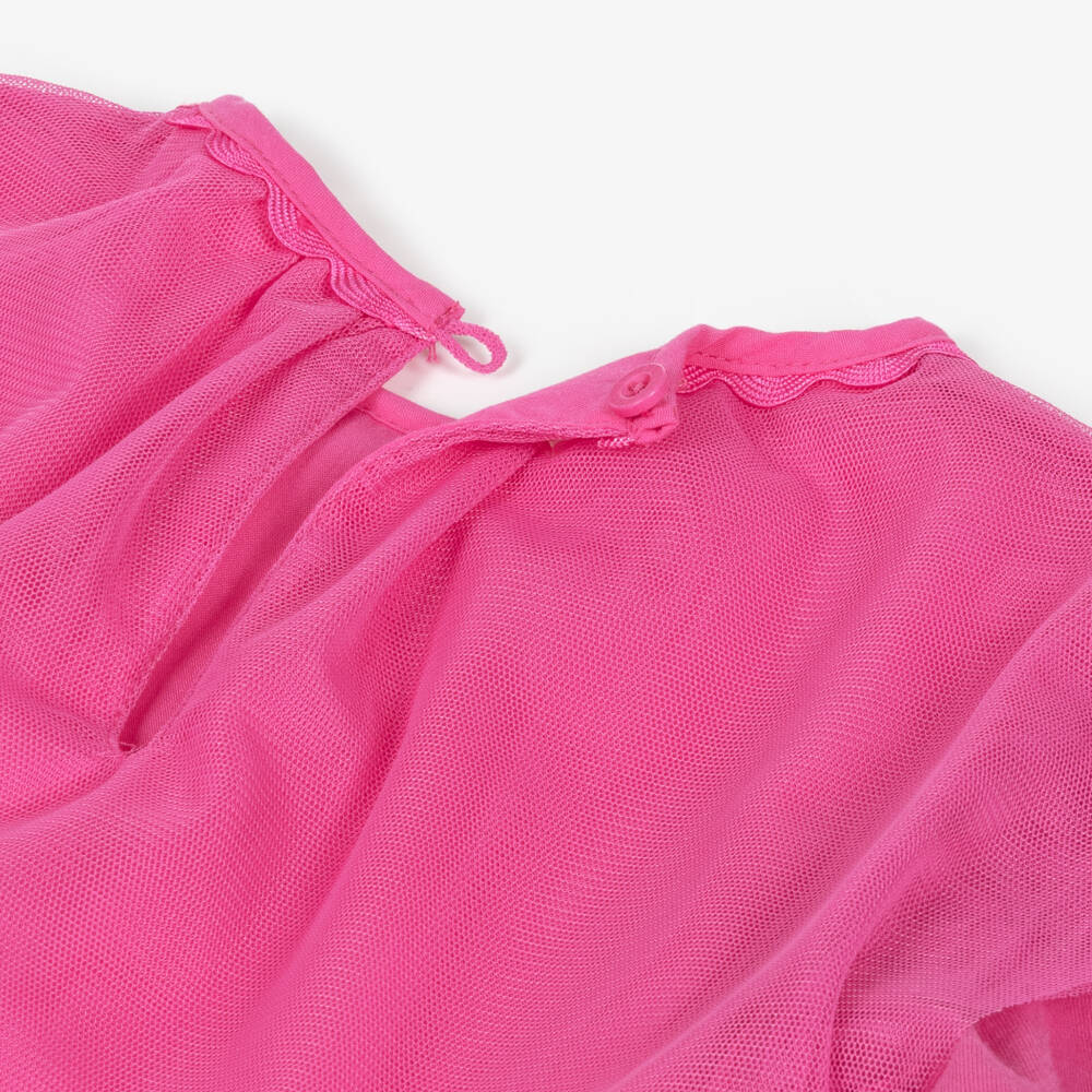 Stella McCartney Kids-Baby Girls Pink Tulle Dress with Colourful Bows | Childrensalon Outlet