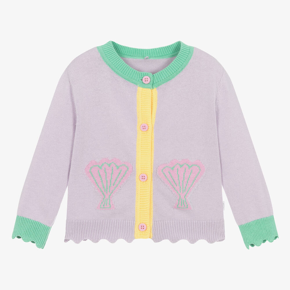 Stella McCartney Kids-Baby Girls Purple Cotton Knit Cardigan | Childrensalon Outlet
