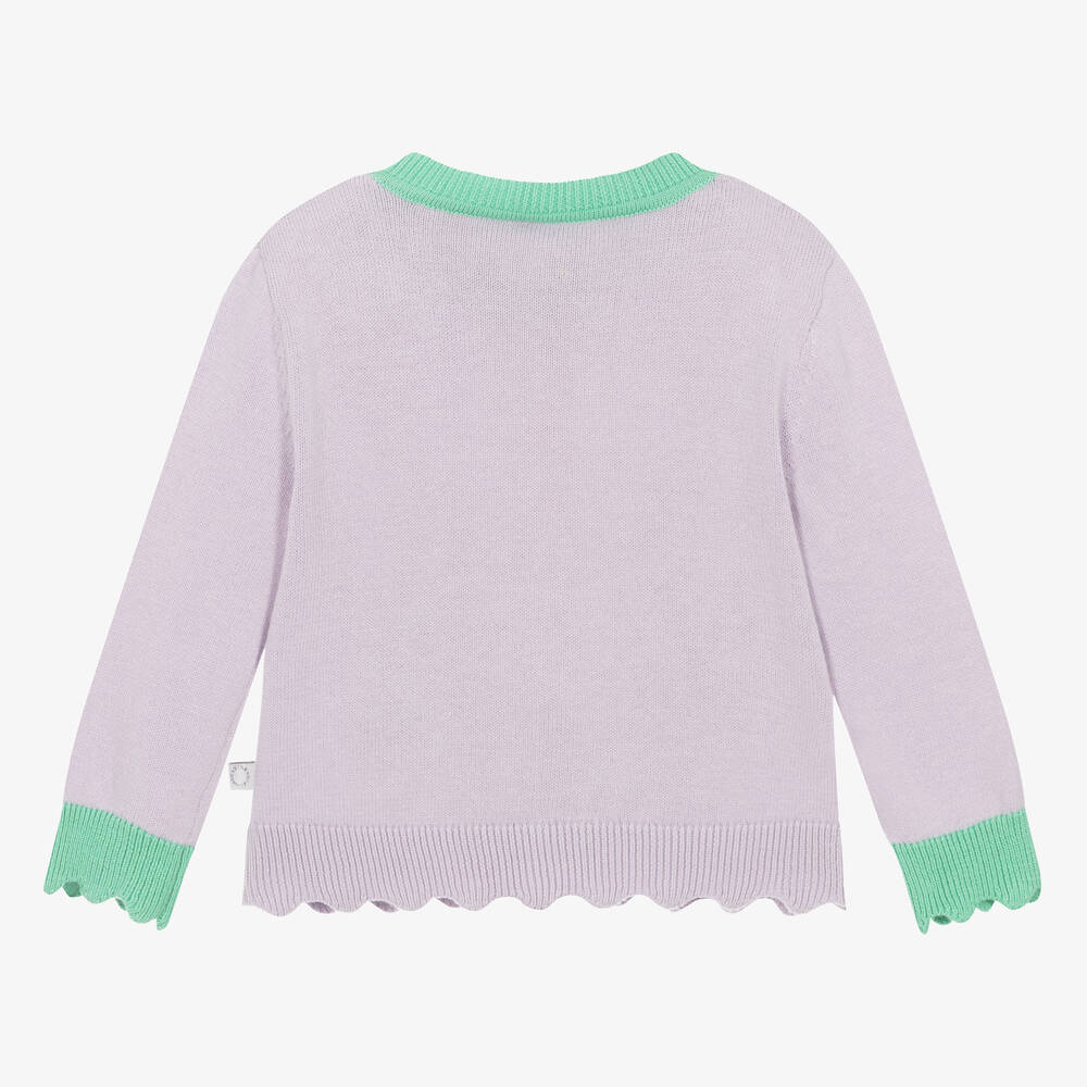 Stella McCartney Kids-Baby Girls Purple Cotton Knit Cardigan | Childrensalon Outlet